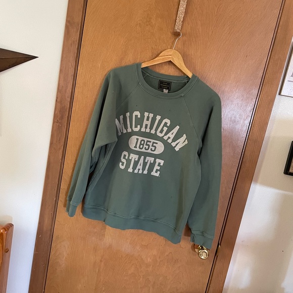 Free People X Retrobrand pullover crew Michigan state sweatshirt - Picture 2 of 6